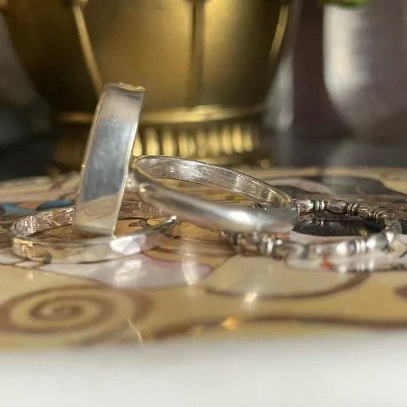 Australian Opal Sterling Silver Ring with Stacking Rings new - Picture 6 of 9